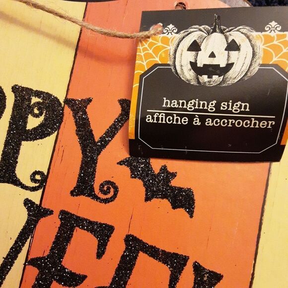 GREENBRIAR Halloween Plaque Wooden Handpainted 11"x13.5" - Picture 4 of 7